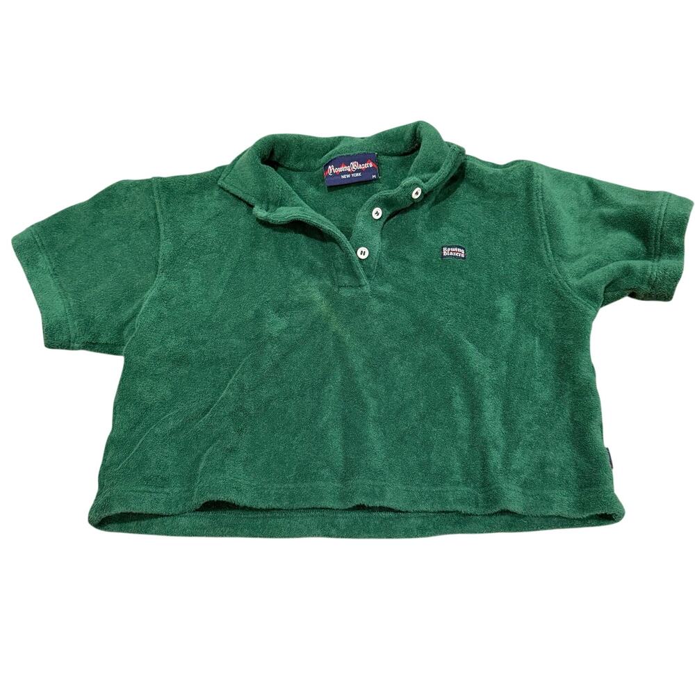 Rowing Blazers Terry Cloth Green Cropped Shirt Size Medium